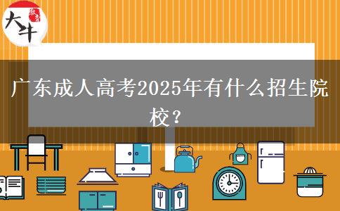 廣東成人高考2025年有什么招生院校？