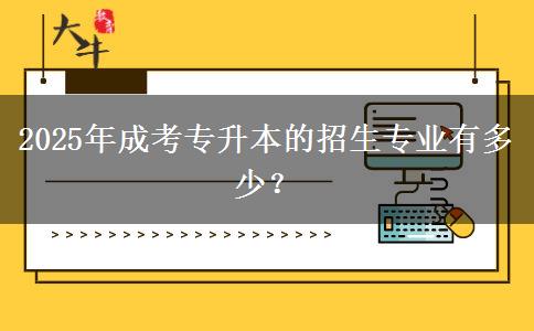 2025年成考專升本的招生專業(yè)有多少？