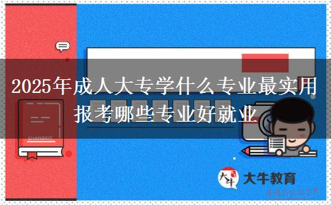 2025年成人大專學(xué)什么專業(yè)最實用 報考哪些專業(yè)好就業(yè)