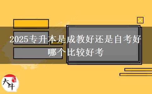 2025專升本是成教好還是自考好 哪個比較好考