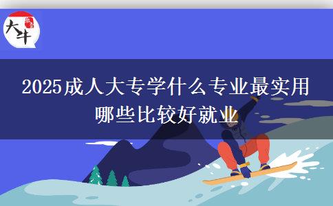 2025成人大專學(xué)什么專業(yè)最實用 哪些比較好就業(yè)