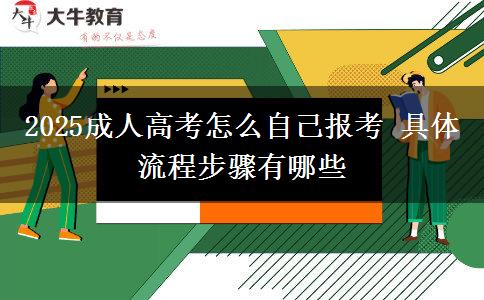 2025成人高考怎么自己報(bào)考 具體流程步驟有哪些