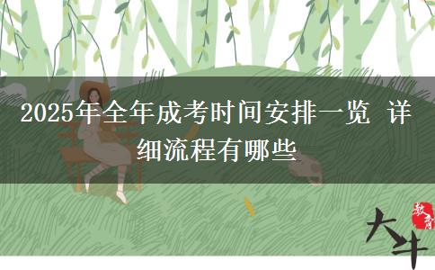 2025年全年成考時(shí)間安排一覽 詳細(xì)流程有哪些