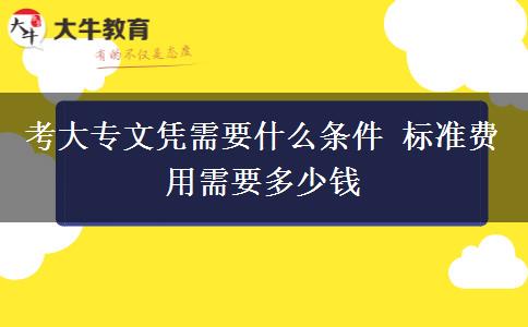 考大專文憑需要什么條件 標準費用需要多少錢