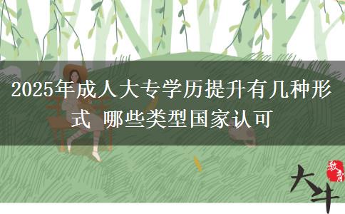 2025年成人大專學(xué)歷提升有幾種形式 哪些類型國(guó)家認(rèn)可