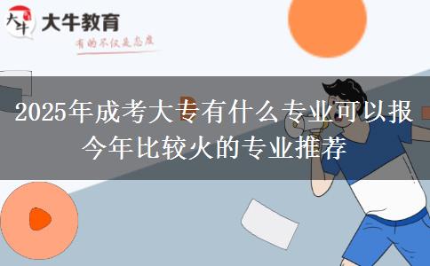 2025年成考大專(zhuān)有什么專(zhuān)業(yè)可以報(bào) 今年比較火的專(zhuān)業(yè)推薦
