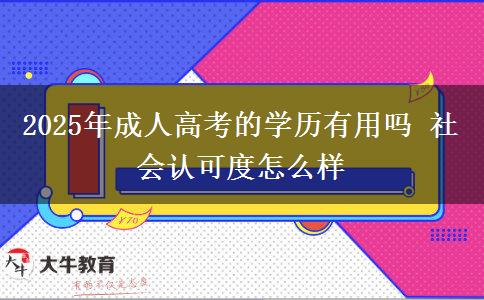 2025年成人高考的學(xué)歷有用嗎 社會(huì)認(rèn)可度怎么樣