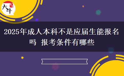 2025年成人本科不是應(yīng)屆生能報名嗎 報考條件有哪些