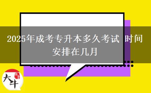 2025年成考專(zhuān)升本多久考試 時(shí)間安排在幾月