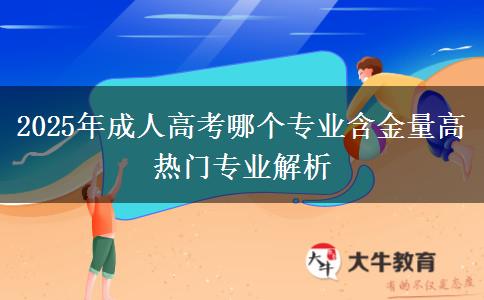 2025年成人高考哪個專業(yè)含金量高 熱門專業(yè)解析
