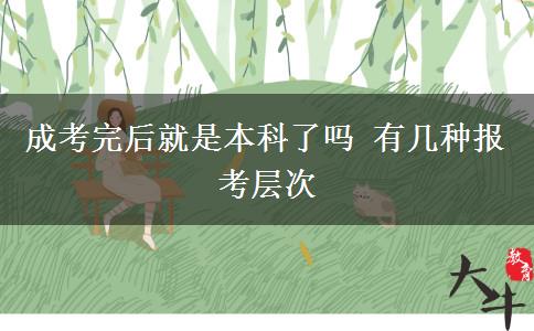 成考完后就是本科了嗎 有幾種報考層次