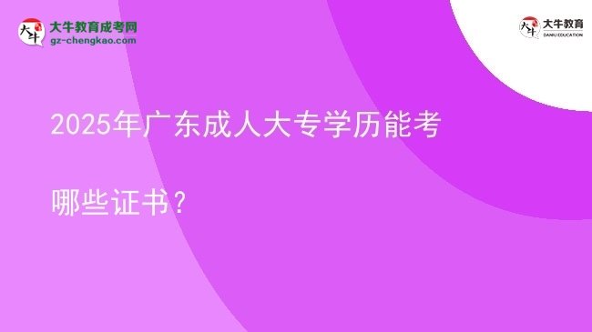 2025年廣東成人大專學(xué)歷能考哪些證書？圖片