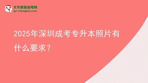 2025年深圳成考專升本照片有什么要求？圖片