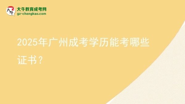 2025年廣州成考學(xué)歷能考哪些證書？圖片