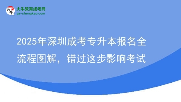 2025年深圳成考專升本報(bào)名全流程圖解，錯過這步影響考試圖片