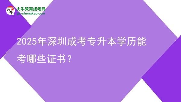 2025年深圳成考專升本學歷能考哪些證書？圖片