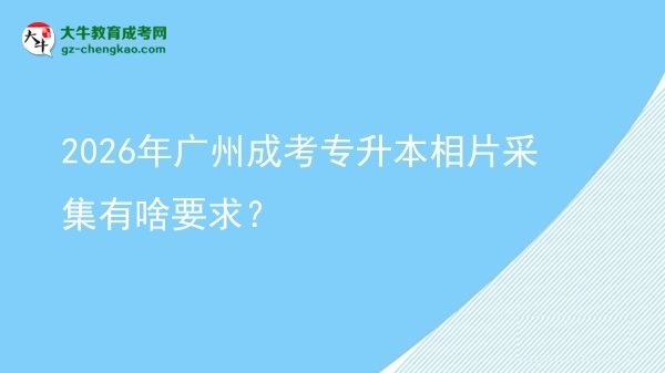 2026年廣州成考專升本相片采集有啥要求？圖片