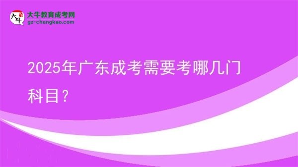 【詳解】2025年廣東成考需要考哪幾門科目？